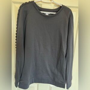 Black Sweatshirt with Unique Shoulder Detail